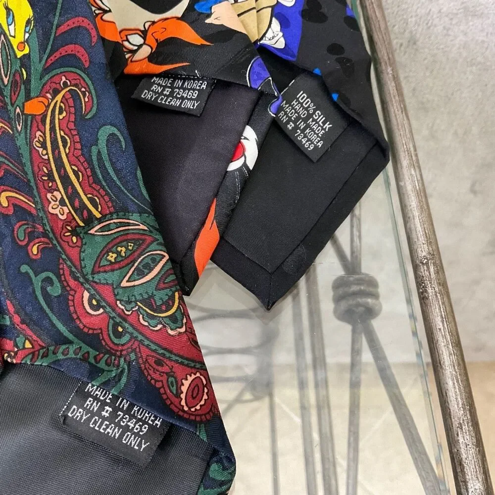 Looney Tunes Mania Vintage classic Tie lot of 4 1990's Y2K Marvin the Martian +